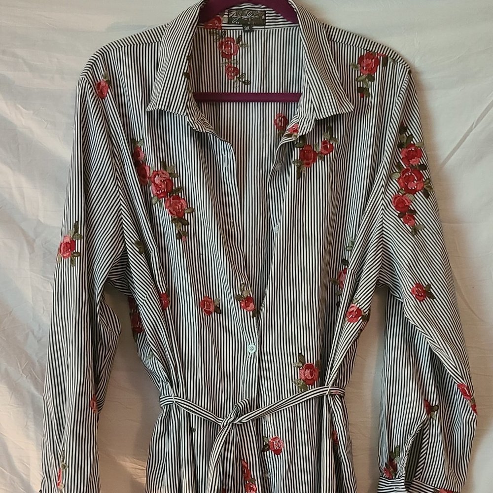 Women Shirt Dress with strips by J. Gee 3X